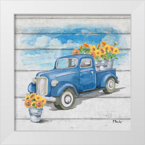 Flower Truck IV White Modern Wood Framed Art Print by Brent, Paul