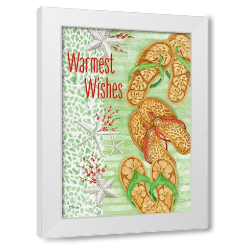 Holiday Key Largo Sandals White Modern Wood Framed Art Print by Brent, Paul