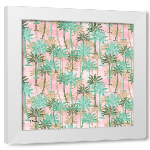 Melrose Palms - Pink White Modern Wood Framed Art Print by Brent, Paul