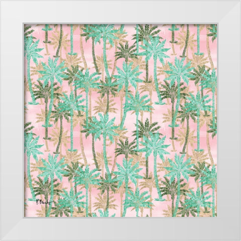 Melrose Palms - Pink White Modern Wood Framed Art Print by Brent, Paul