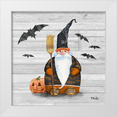 Halloween Gnome V White Modern Wood Framed Art Print by Brent, Paul