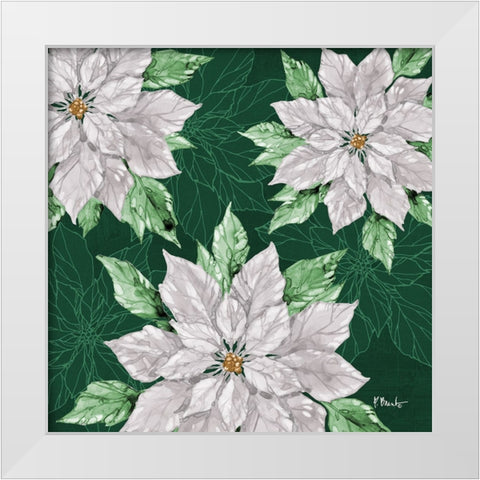 Fiona Poinsettias I - Green White Modern Wood Framed Art Print by Brent, Paul
