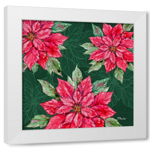 Fiona Poinsettias II - Green White Modern Wood Framed Art Print by Brent, Paul