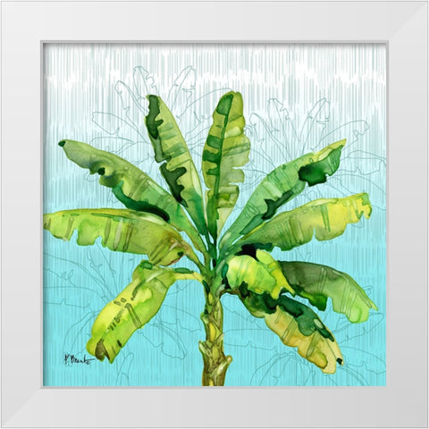 Hilo Palms II - Blue White Modern Wood Framed Art Print by Brent, Paul