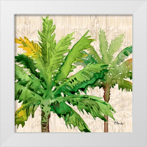 Hilo Palms III White Modern Wood Framed Art Print by Brent, Paul