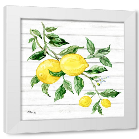 Sicilian Lemons I - Wood White Modern Wood Framed Art Print by Brent, Paul