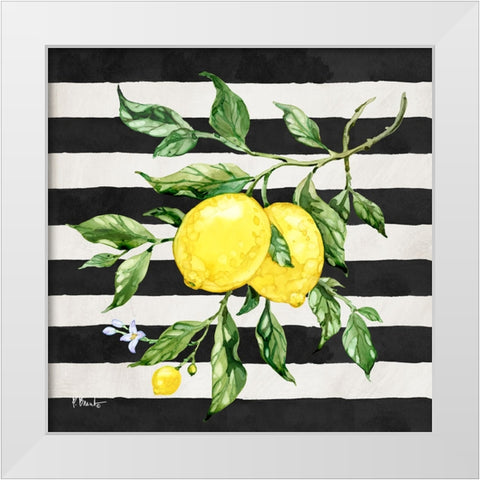 Sicilian Lemons II - Stripes White Modern Wood Framed Art Print by Brent, Paul