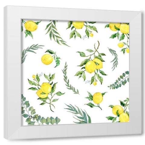 Sicilian Lemons Toss I White Modern Wood Framed Art Print by Brent, Paul