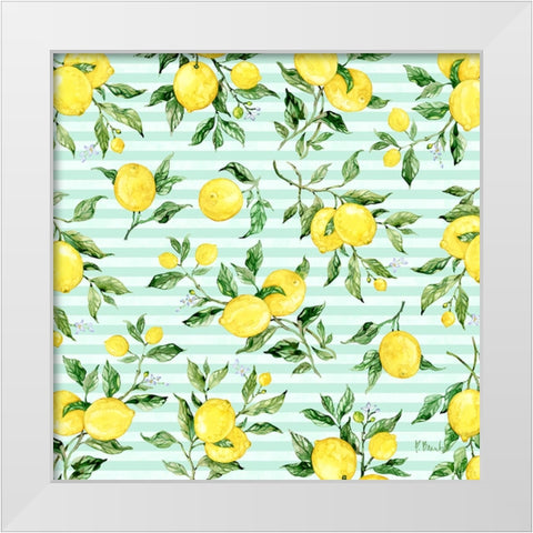 Sicilian Lemons Toss IV White Modern Wood Framed Art Print by Brent, Paul
