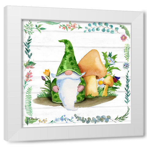 Spring Gnome III White Modern Wood Framed Art Print by Brent, Paul