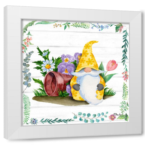 Spring Gnome IV White Modern Wood Framed Art Print by Brent, Paul