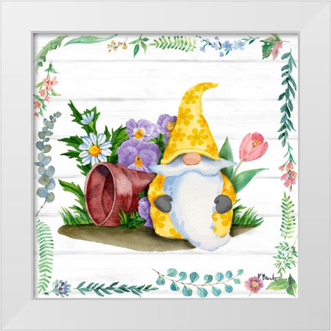 Spring Gnome IV White Modern Wood Framed Art Print by Brent, Paul