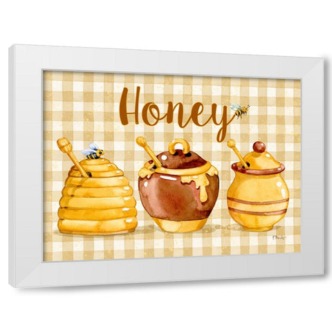 Honey Pot Horizontal - Speckled White Modern Wood Framed Art Print by Brent, Paul
