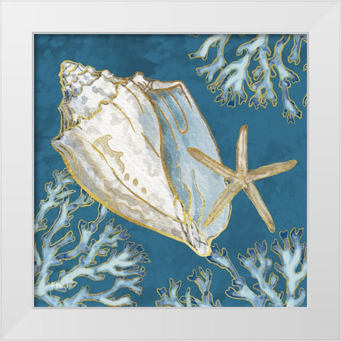 Playa Shells III - Indigo White Modern Wood Framed Art Print by Brent, Paul