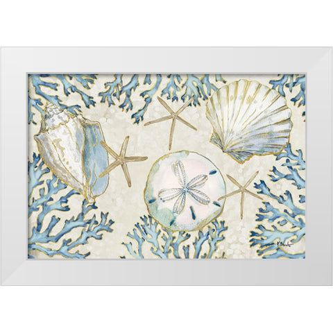 Playa Shells Horizontal White Modern Wood Framed Art Print by Brent, Paul