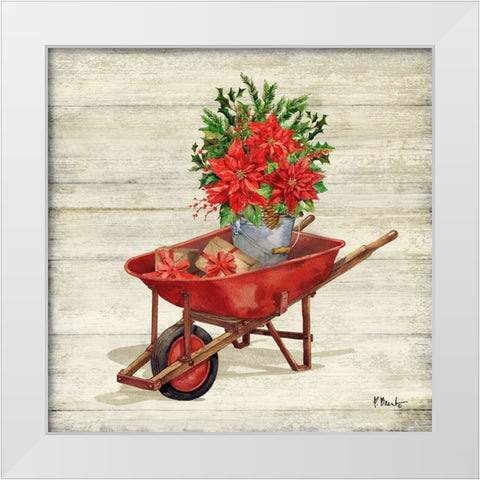 Christmas Wagon VI White Modern Wood Framed Art Print by Brent, Paul