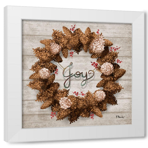 Wreath Greeting III White Modern Wood Framed Art Print by Brent, Paul