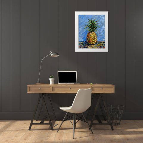 Impressions of Pineapples I White Modern Wood Framed Art Print by Brent, Paul