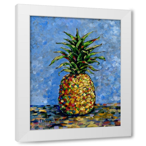 Impressions of Pineapples I White Modern Wood Framed Art Print by Brent, Paul