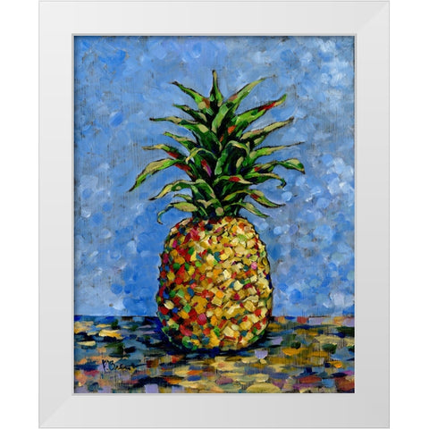 Impressions of Pineapples I White Modern Wood Framed Art Print by Brent, Paul