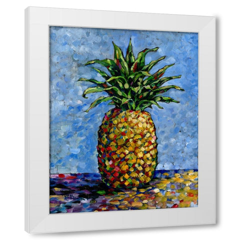 Impressions of Pineapples II White Modern Wood Framed Art Print by Brent, Paul