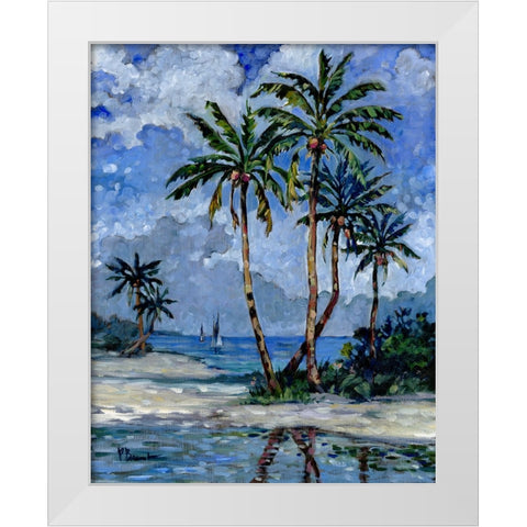 Impressions of Palms II White Modern Wood Framed Art Print by Brent, Paul