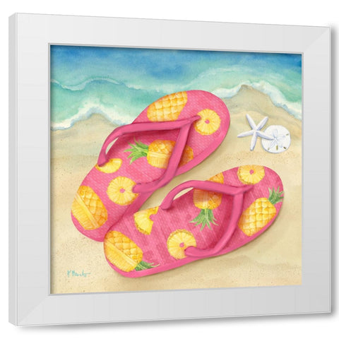 Fruity Flip Flops I White Modern Wood Framed Art Print by Brent, Paul