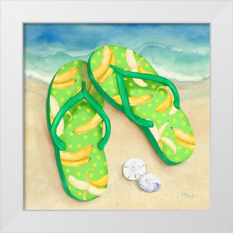 Fruity Flip Flops II White Modern Wood Framed Art Print by Brent, Paul