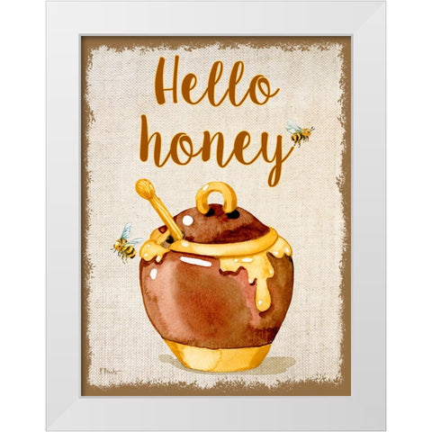 Honey Pot Vertical White Modern Wood Framed Art Print by Brent, Paul