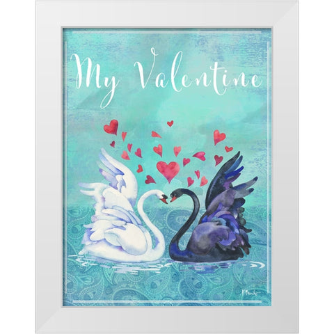 Love Birds II Vertical White Modern Wood Framed Art Print by Brent, Paul