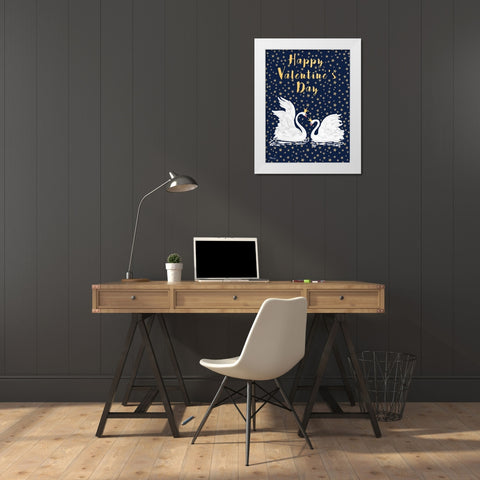 Swans and Stars Vertical White Modern Wood Framed Art Print by Brent, Paul