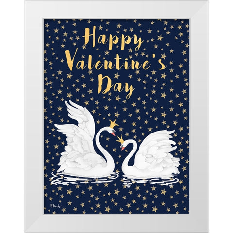 Swans and Stars Vertical White Modern Wood Framed Art Print by Brent, Paul