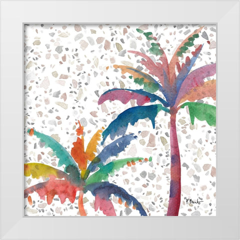 Dorado Palms II White Modern Wood Framed Art Print by Brent, Paul