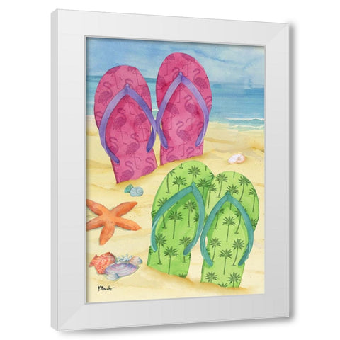 Toes in the Sand Vertical White Modern Wood Framed Art Print by Brent, Paul