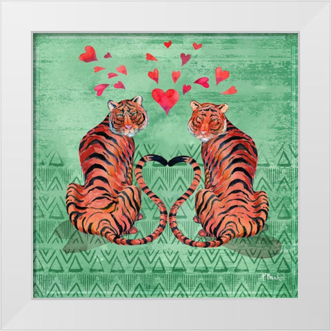 Love Cats I White Modern Wood Framed Art Print by Brent, Paul