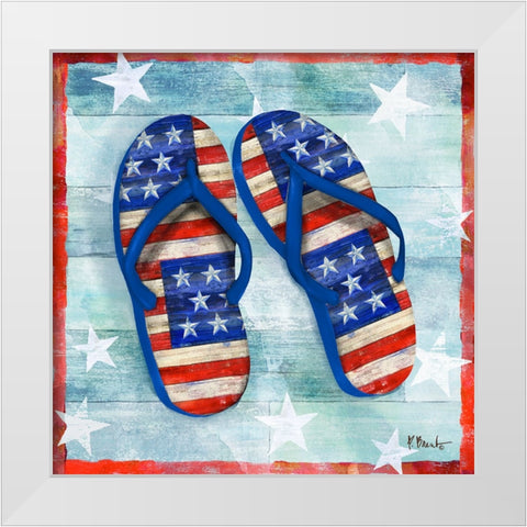 Freedom Flip Flops III White Modern Wood Framed Art Print by Brent, Paul