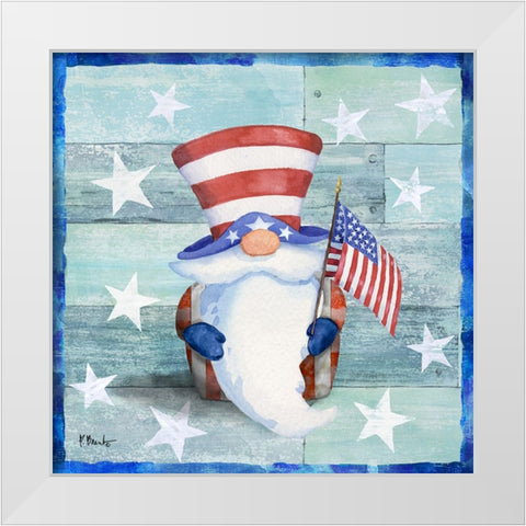 Freedom Gnome I White Modern Wood Framed Art Print by Brent, Paul