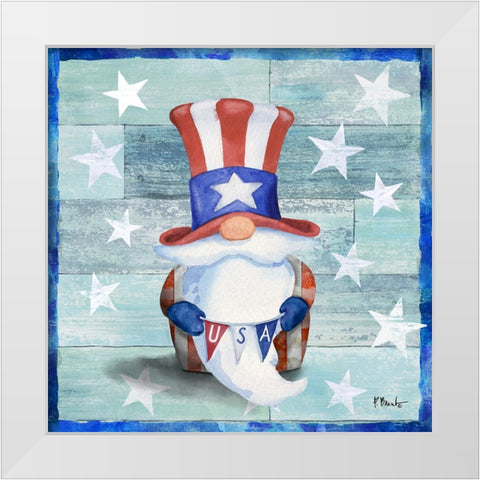 Freedom Gnome II White Modern Wood Framed Art Print by Brent, Paul