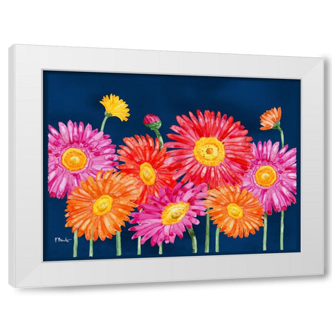 Helena Daisies Horizontal I White Modern Wood Framed Art Print by Brent, Paul