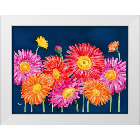 Helena Daisies Horizontal I White Modern Wood Framed Art Print by Brent, Paul