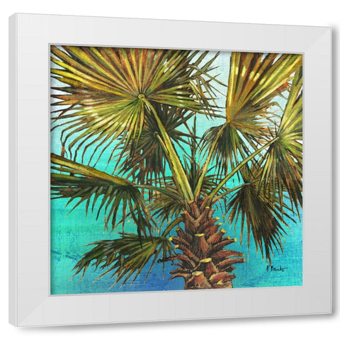 Woodside Palms I - Blue White Modern Wood Framed Art Print by Brent, Paul