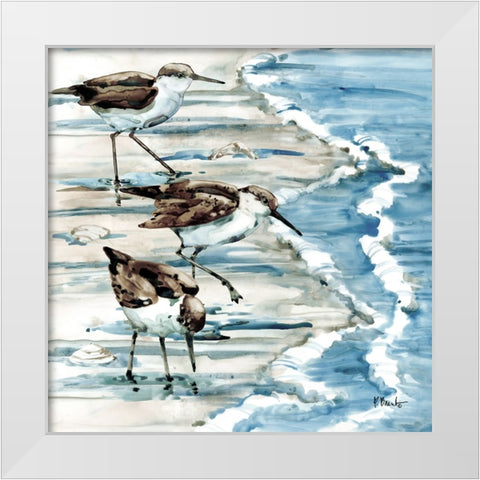 Rockhampton Sandpipers I - Light White Modern Wood Framed Art Print by Brent, Paul