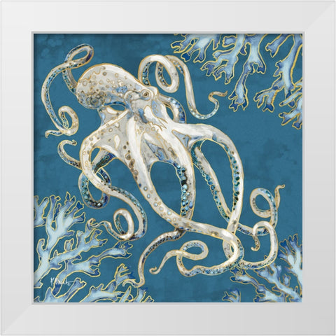 Playa Sealife III - Indigo White Modern Wood Framed Art Print by Brent, Paul