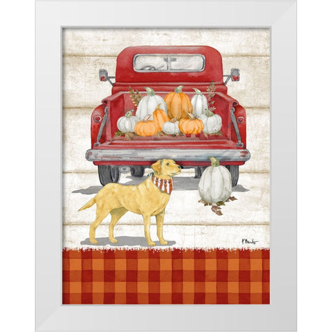 Pup-kin Truck White Modern Wood Framed Art Print by Brent, Paul