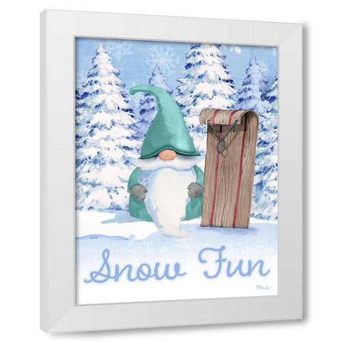 Icy Gnome Vertical White Modern Wood Framed Art Print by Brent, Paul