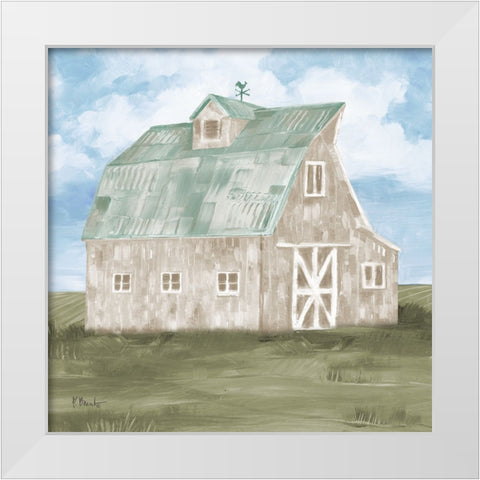 Patina Barn I White Modern Wood Framed Art Print by Brent, Paul