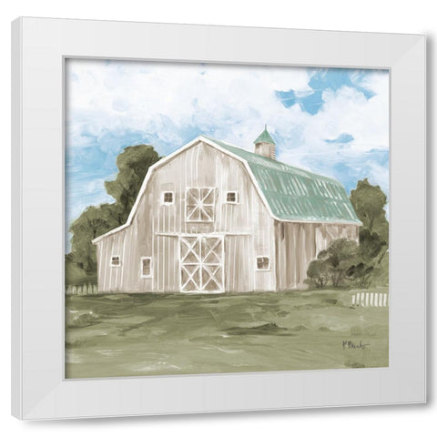 Patina Barn IV White Modern Wood Framed Art Print by Brent, Paul