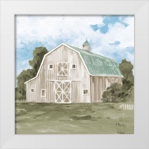 Patina Barn IV White Modern Wood Framed Art Print by Brent, Paul