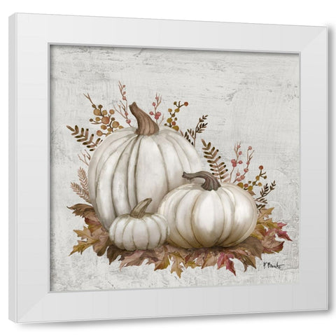 Caramel Pumpkins II White Modern Wood Framed Art Print by Brent, Paul