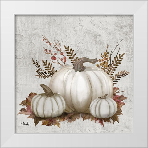 Caramel Pumpkins III White Modern Wood Framed Art Print by Brent, Paul